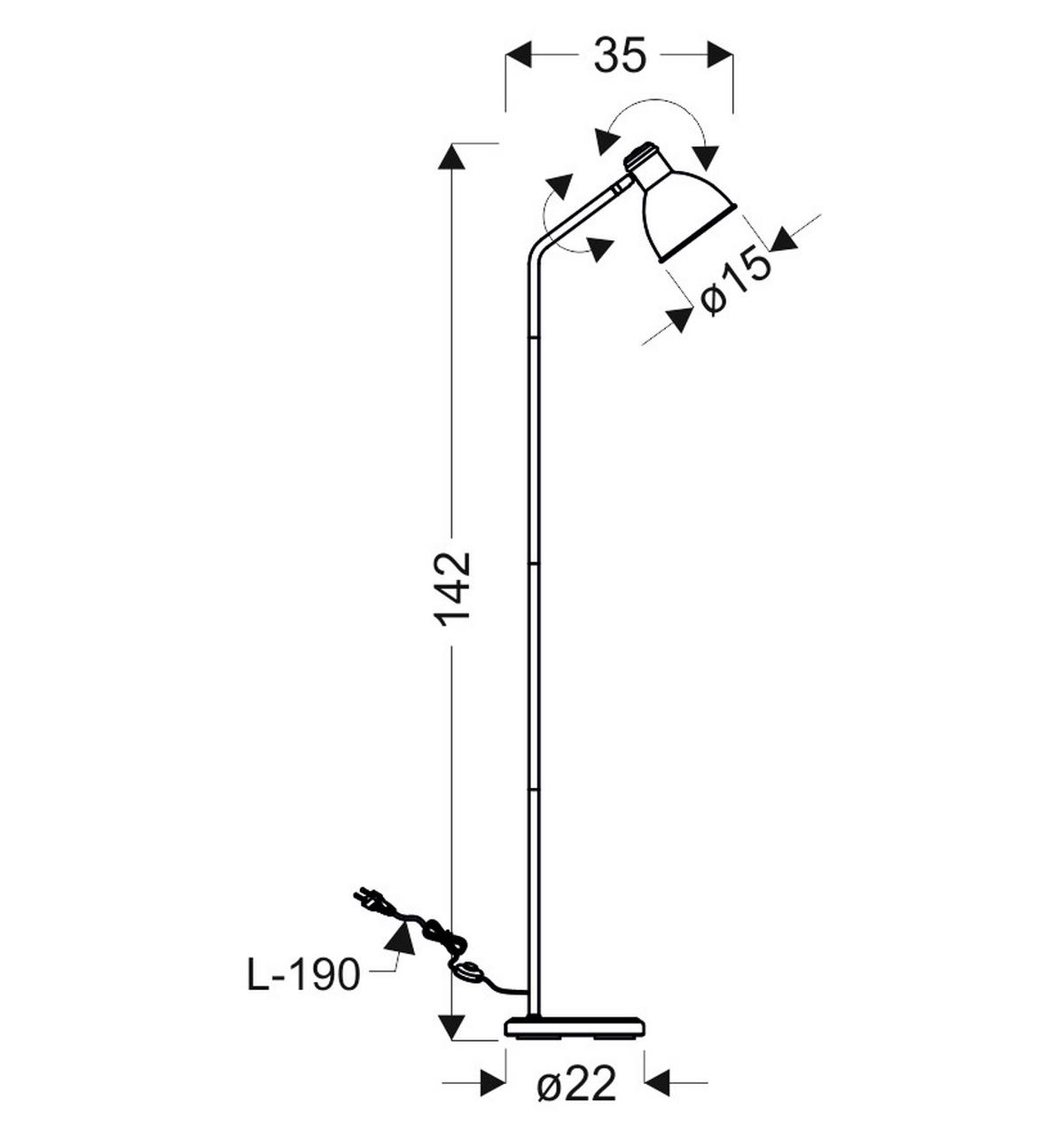 GOLVLAMPA 35/35/142 cm    - Basics, metall (35/35/142cm)