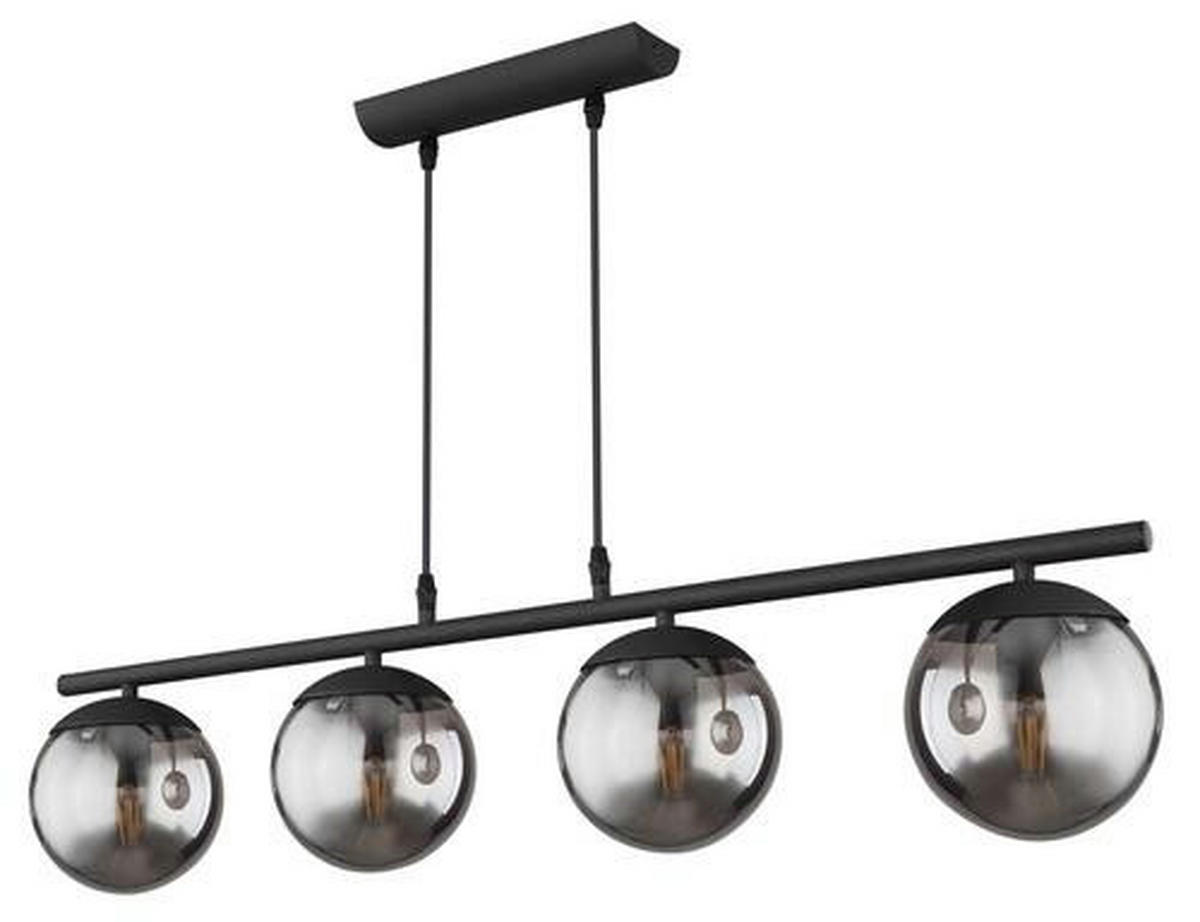 HÄNGELEUCHTE BLAMA 90/15/120 cm   - Schwarz, Design, Glas/Metall (90/15/120cm) - Globo