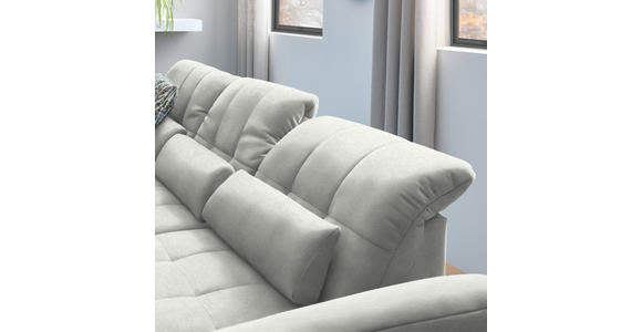 ECKSOFA  in Flachgewebe Weiß  204/341 cm  - Schwarz/Weiß, Design, Textil/Metall (204/341cm) - Xora