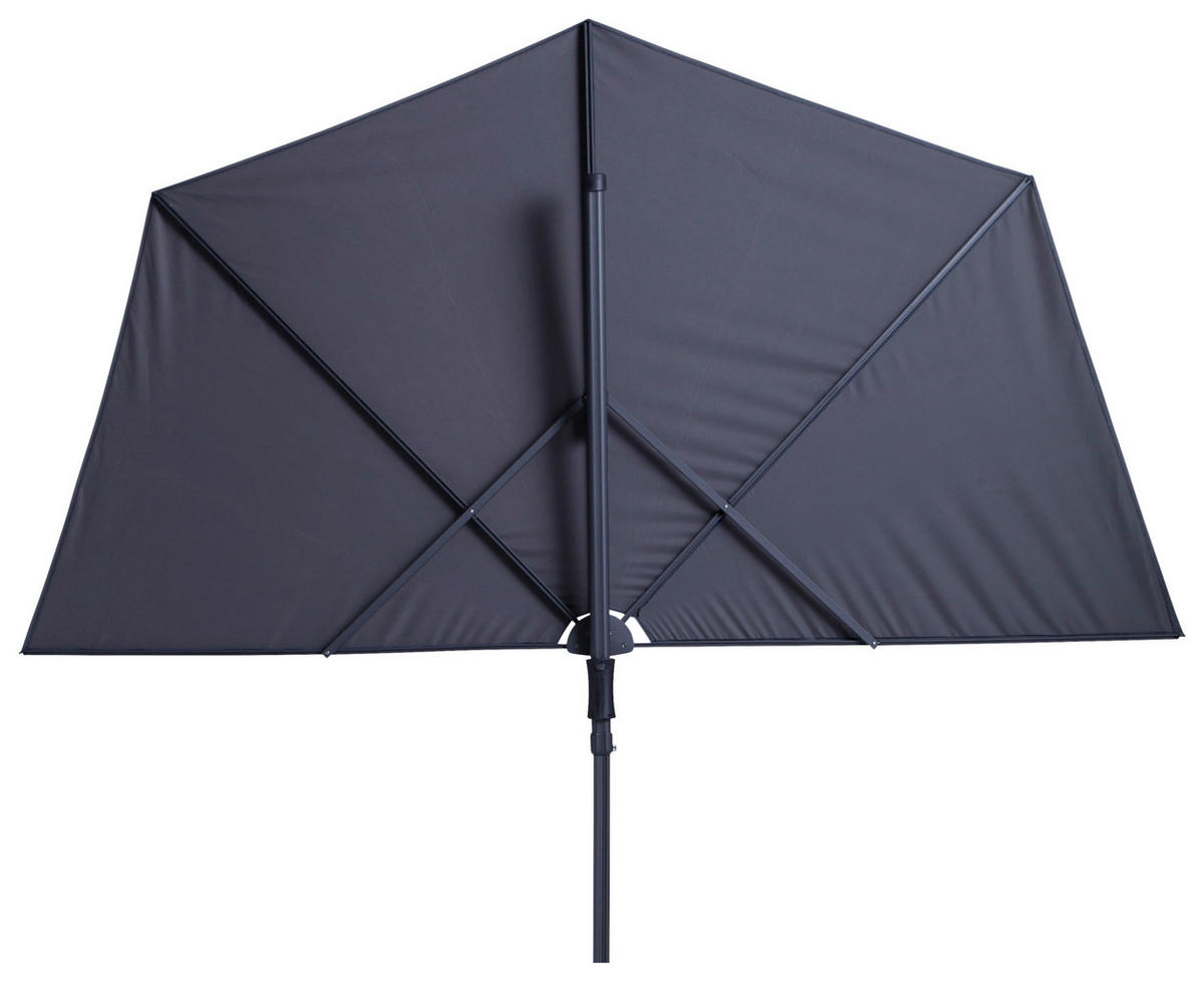 SONNENSCHIRM 270 cm Grau  - Schwarz/Grau, Basics, Textil/Metall (270/150cm)