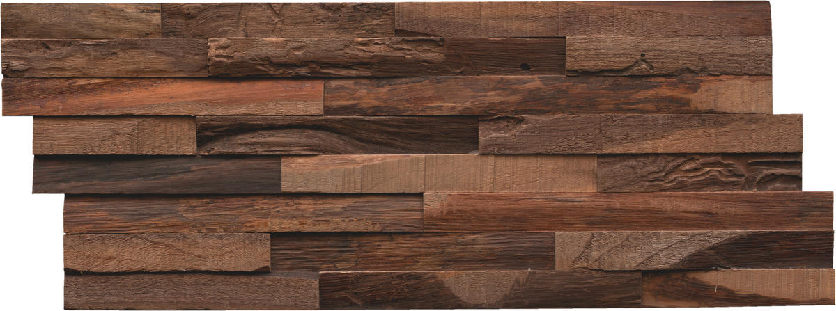 WANDVERKLEIDUNG 10 Stück  - Dunkelbraun, Basics, Holz (50/20/2cm)