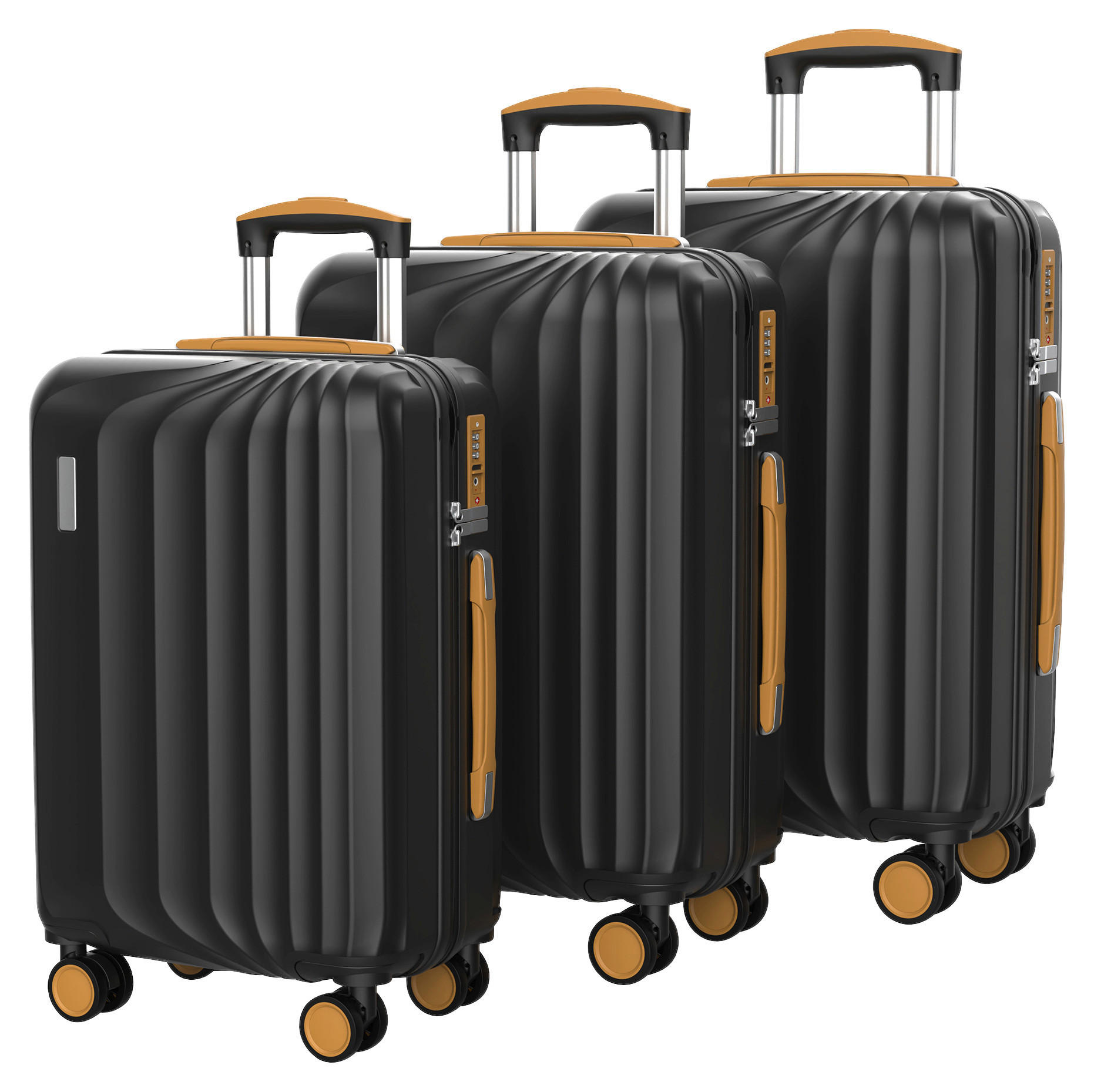 SET VALIZE DE CĂLĂTORIE - negru, Design, plastic (50/77/29cm) - Schneiders