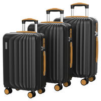 SET VALIZE DE CĂLĂTORIE - negru, Design, plastic (50/77/29cm) - Schneiders