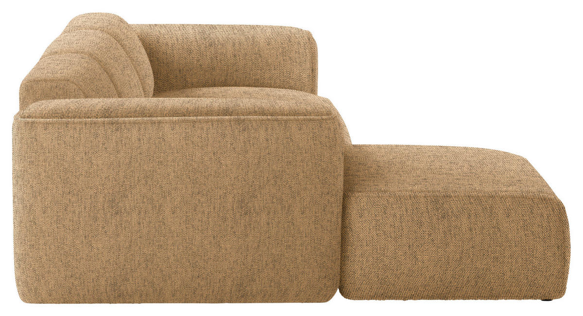 ECKSOFA Senfgelb Webstoff Rücken echt  - Senfgelb/Schwarz, Design, Kunststoff/Textil (171/290cm) - home24