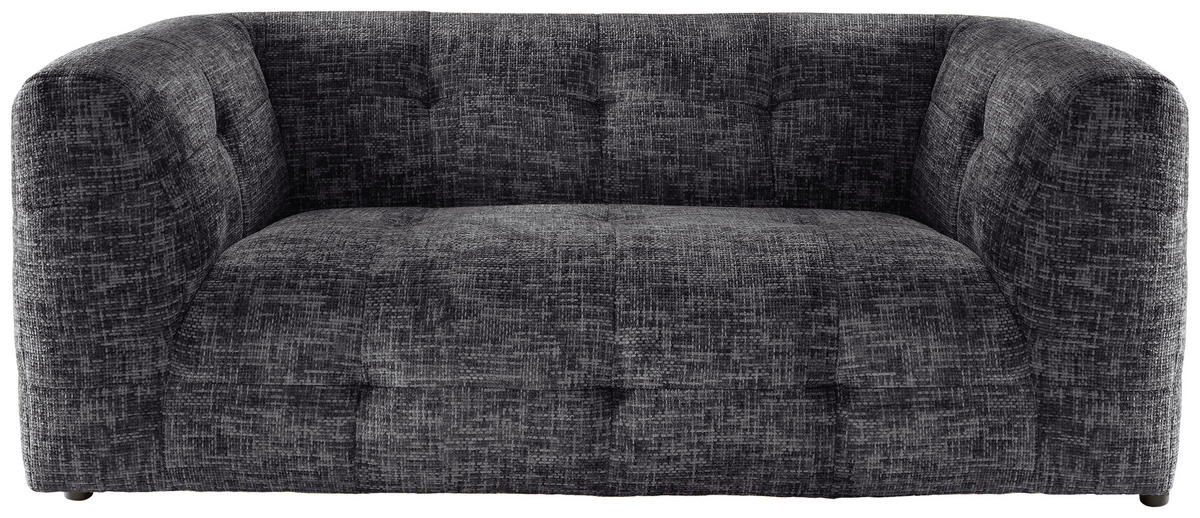 2,5-SITZER in Struktur Schwarz  - Schwarz, Design, Kunststoff/Textil (218/72/95cm) - Livetastic