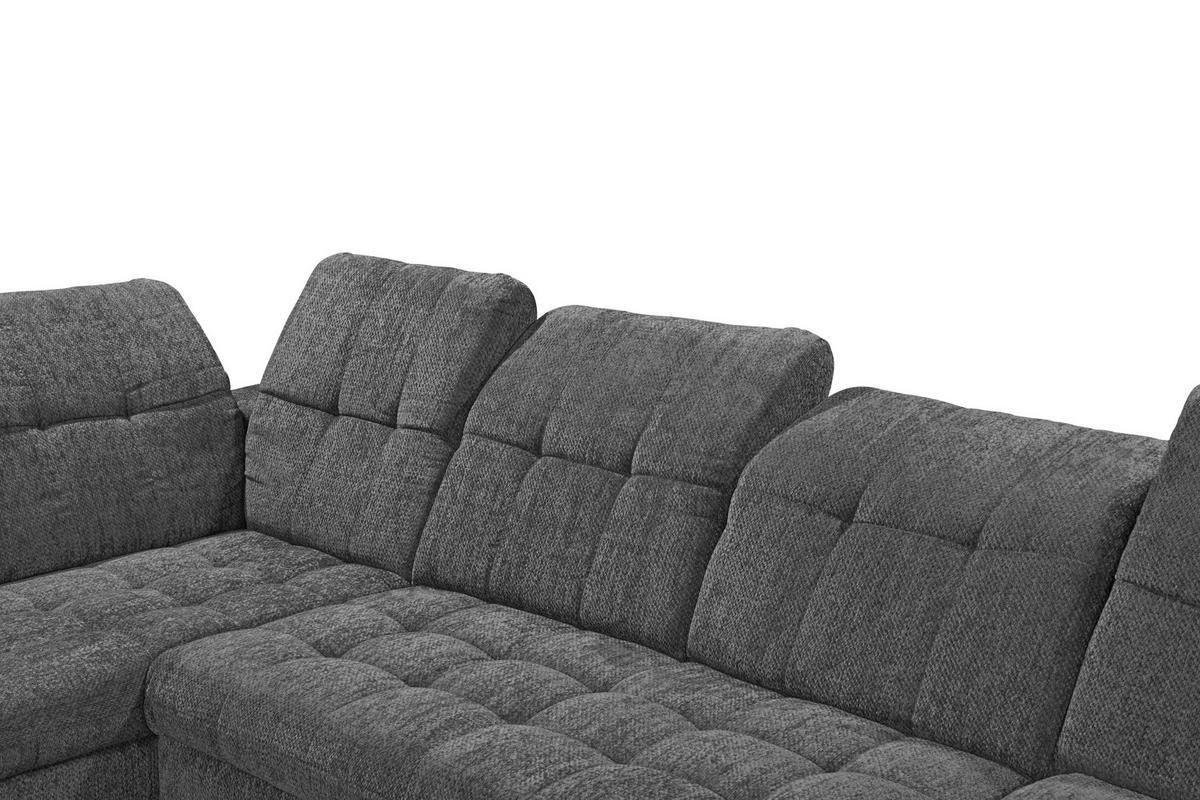 WOHNLANDSCHAFT Mikrovelours Graphitfarben  - Kaschmir/Graphitfarben, Modern, Kunststoff/Textil (245/348/168cm) - MID.YOU
