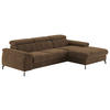 ECKSOFA in Cord Braun  - Schwarz/Braun, Design, Textil/Metall (244/166cm) - Livetastic