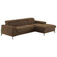 ECKSOFA in Cord Braun  - Schwarz/Braun, Design, Textil/Metall (244/166cm) - Livetastic