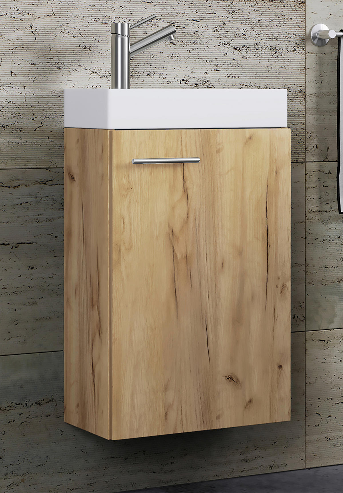 WASCHTISCHKOMBI 40,5 cm  - Honigeiche/Weiss, Modern, Keramik/Holzwerkstoff (40,5cm) - MID.YOU