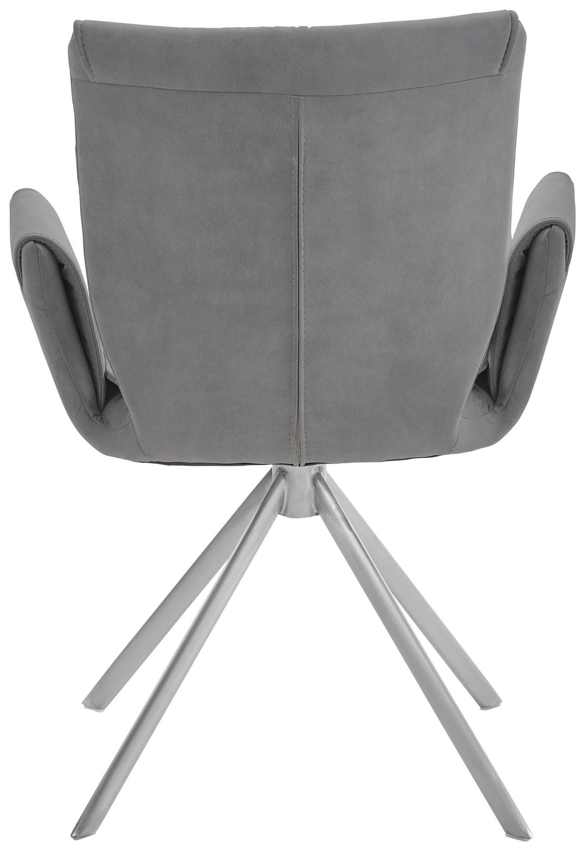 ARMLEHNSTUHL  Typenauswahl, inklusive Armlehnen Lederlook, Velours, Mikrofaser  Grau, Edelstahlfarben  - Edelstahlfarben/Grau, Design, Textil/Metall (55/89/61cm) - Dieter Knoll