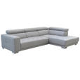 ECKSOFA Hellgrau Chenille  - Chromfarben/Hellgrau, Design, Textil (301/207cm) - Xora