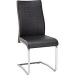 SCHWINGSTUHL  in Lederlook  - Chromfarben/Schwarz, Design, Textil/Metall (43/98/60cm) - Carryhome