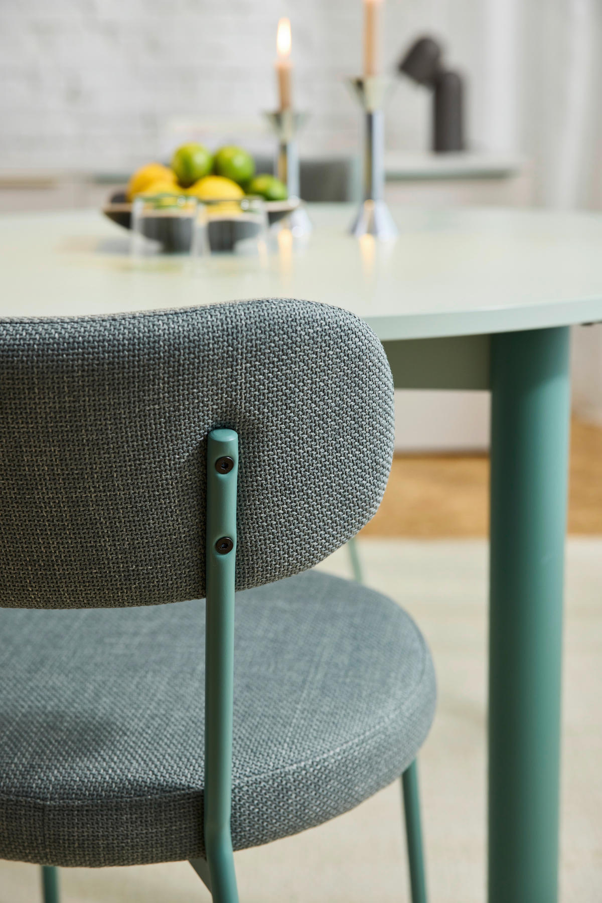 STUHL Webstoff Graugrün  - Graugrün, Basics, Textil/Metall (50/81,5/59cm) - Tom Tailor