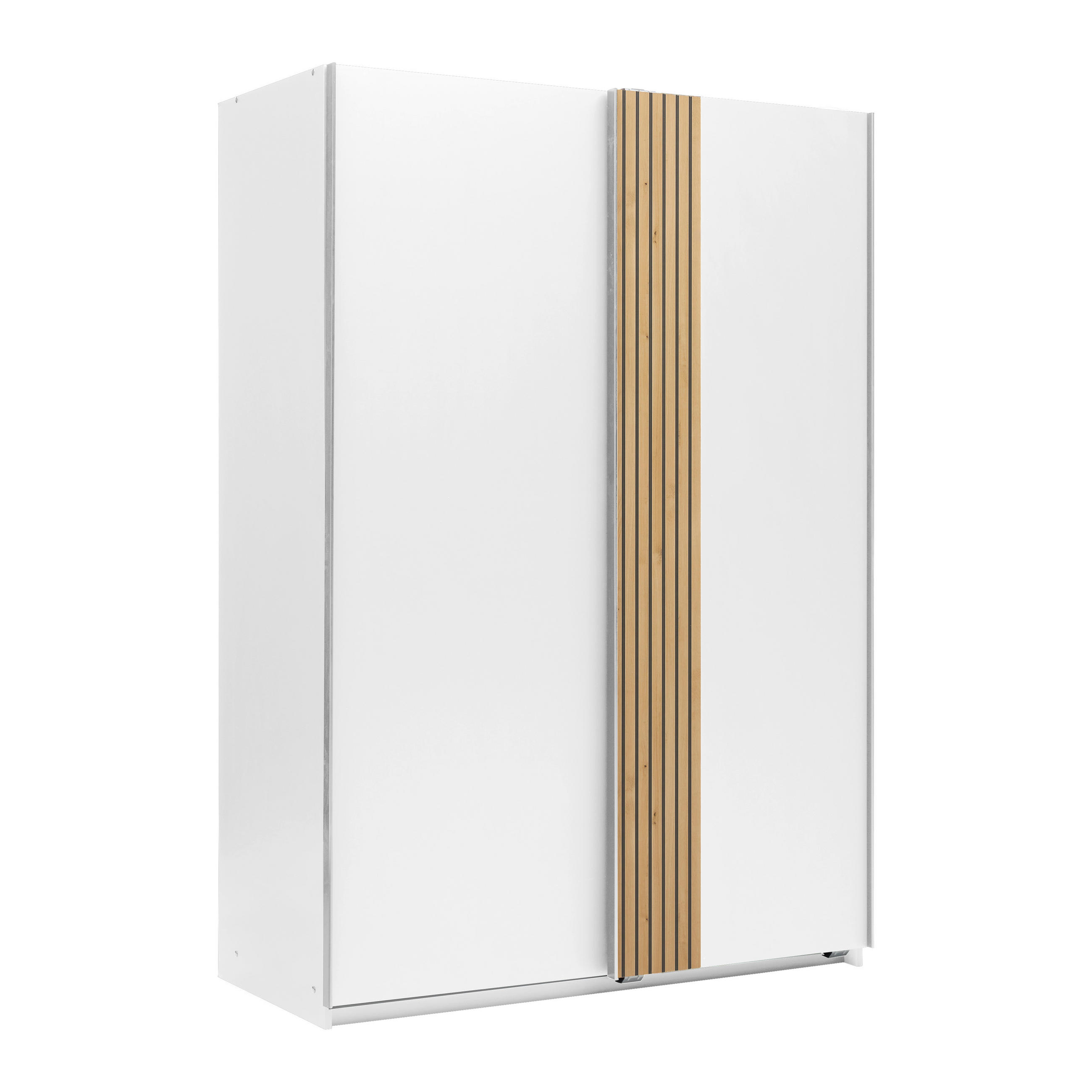 GARDEROB MED SKJUTDÖRRAR 135/198/65 cm 2-dörrar - vit/ek Artisan, Klassisk, metall/trämaterial (135/198/65cm) - Carryhome