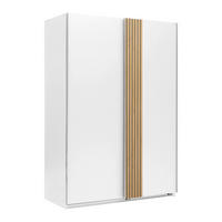 GARDEROB MED SKJUTDÖRRAR 135/198/65 cm 2-dörrar - vit/ek Artisan, Klassisk, metall/trämaterial (135/198/65cm) - Carryhome