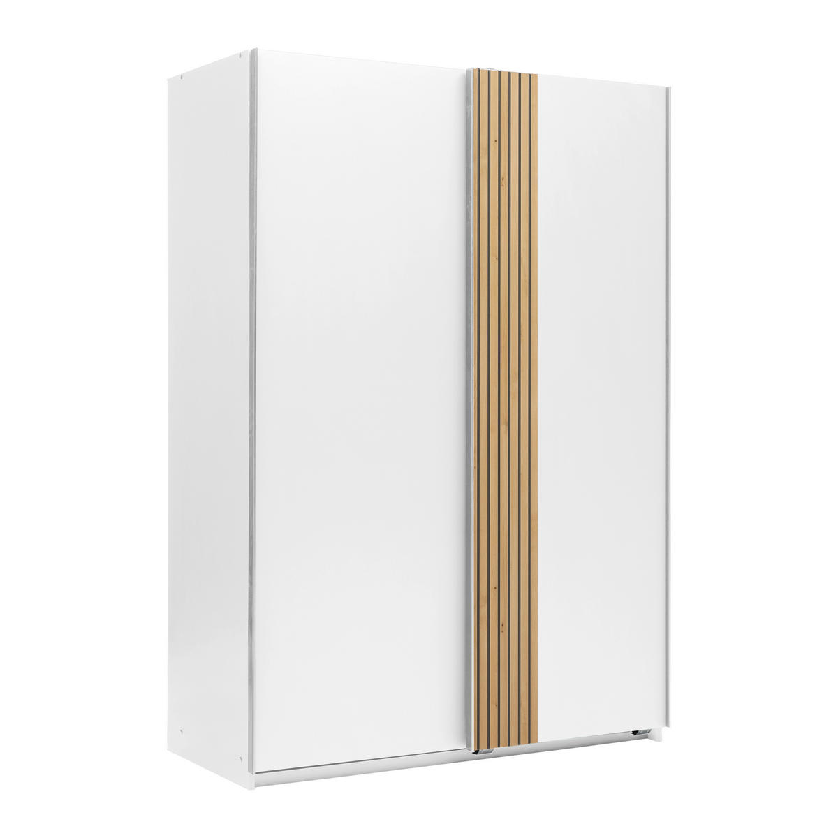 GARDEROB MED SKJUTDÖRRAR 135/198/65 cm 2-dörrar - vit/ek Artisan, Klassisk, metall/trämaterial (135/198/65cm) - Carryhome