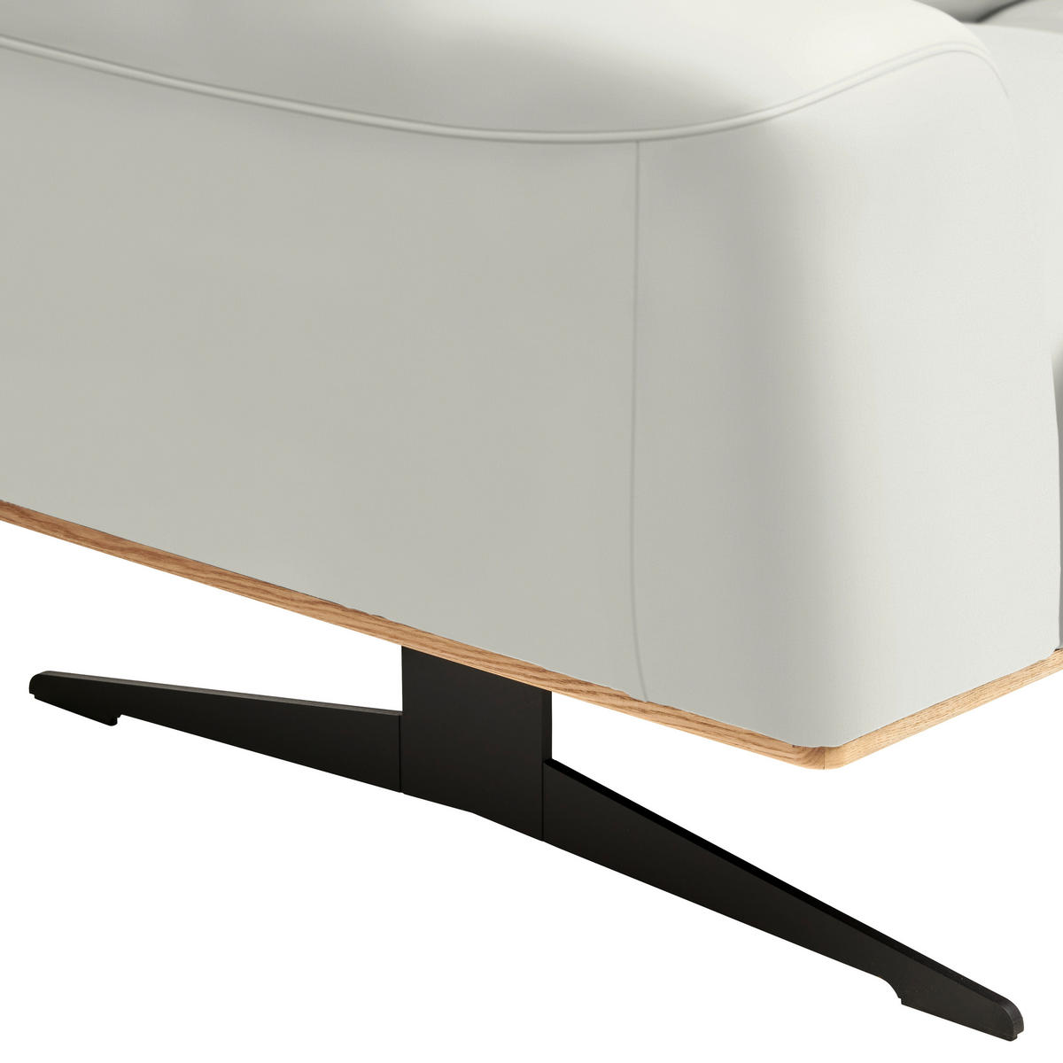 2-SITZER-SOFA in Echtleder Weiss  - Weiss/Schwarz, Design, Leder/Holz (174/76-97/102cm) - Novel