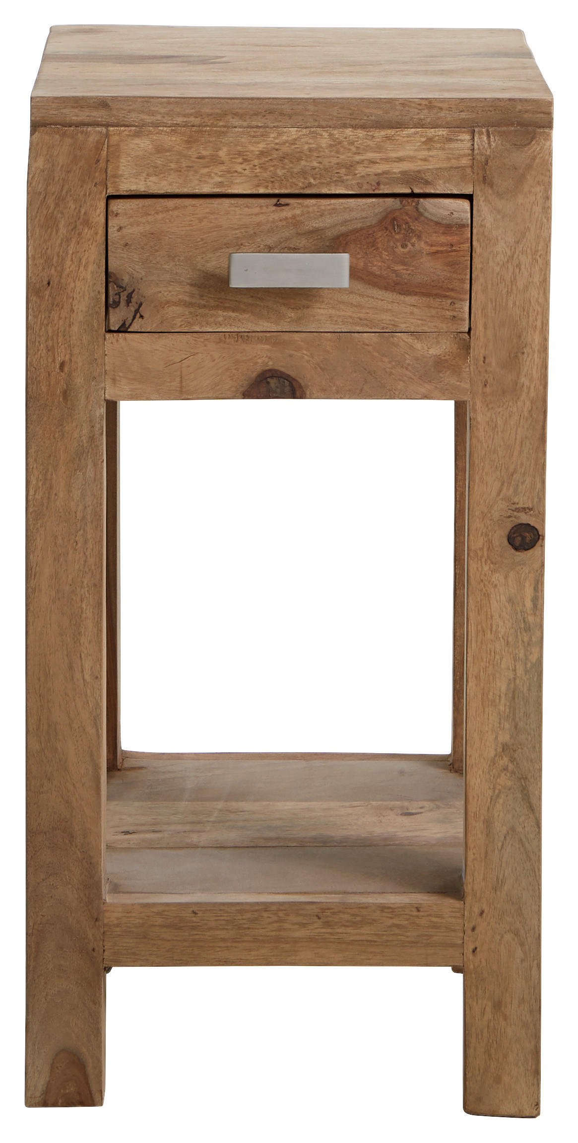 BEISTELLTISCH 30/30/60 cm Sheesham massiv Naturfarben  - Messingfarben/Naturfarben, LIFESTYLE, Holz/Metall (30/30/60cm) - Landscape