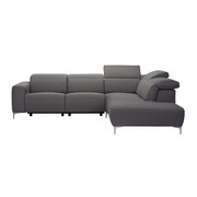 WOHNLANDSCHAFT in Textil Grau - Chromfarben/Grau, Design, Textil/Metall (290/238cm) - Pure Home Lifestyle