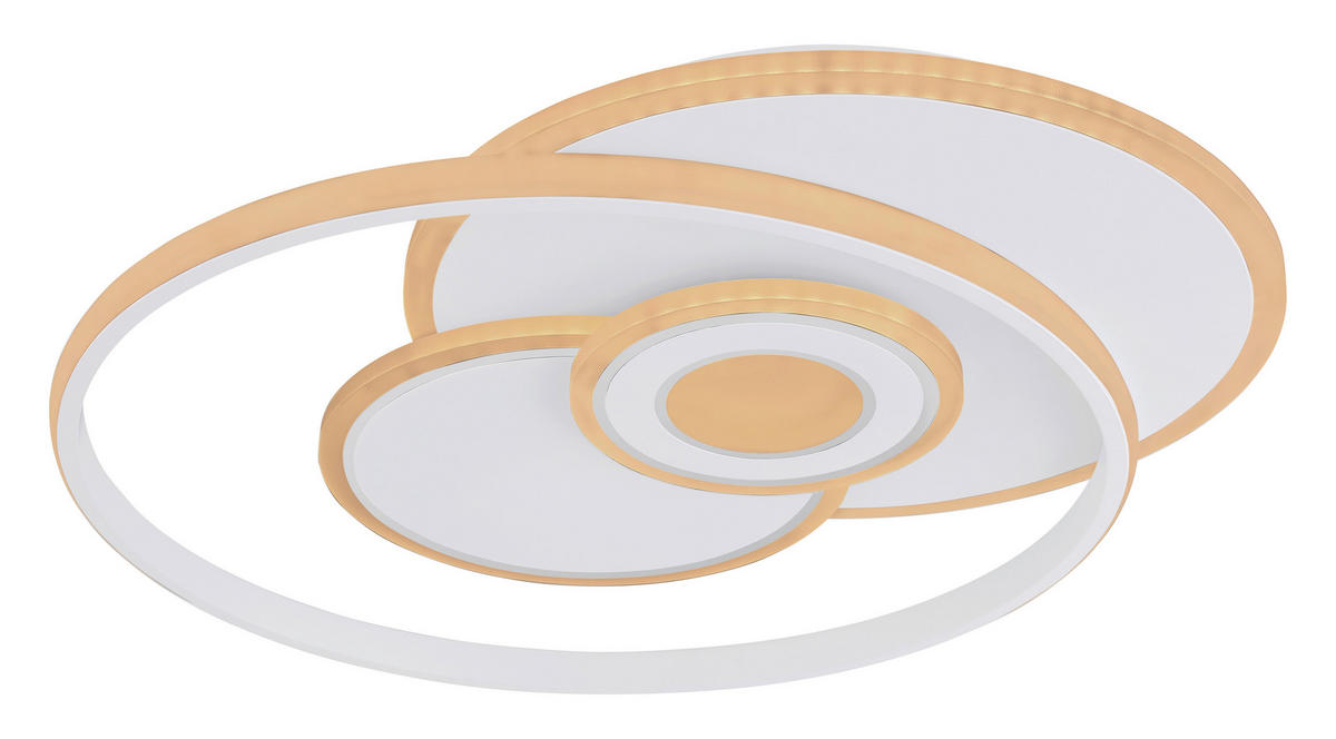 LED-DECKENLEUCHTE RODERICK 54,5/46/6 cm   - Chromfarben/Opal, Design, Kunststoff/Metall (54,5/46/6cm) - Globo