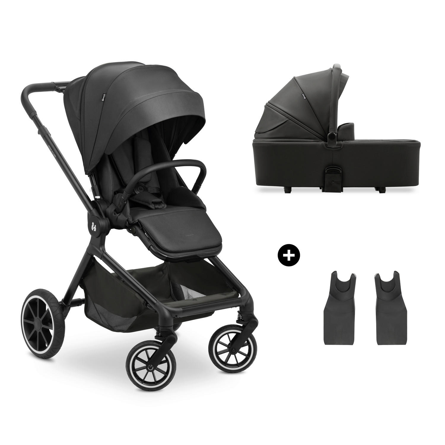 KOMBIKINDERWAGEN  Move N Care Set  Black  - Schwarz, Basics, Kunststoff/Textil (61/105/100cm) - Hauck