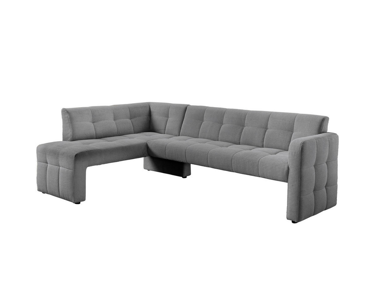 KLUPA KUTNA  svijetlo siva  drvo, tekstil, drvni materijal      - svijetlo siva/crna, Moderno, drvni materijal/drvo (245/157cm) - Livetastic