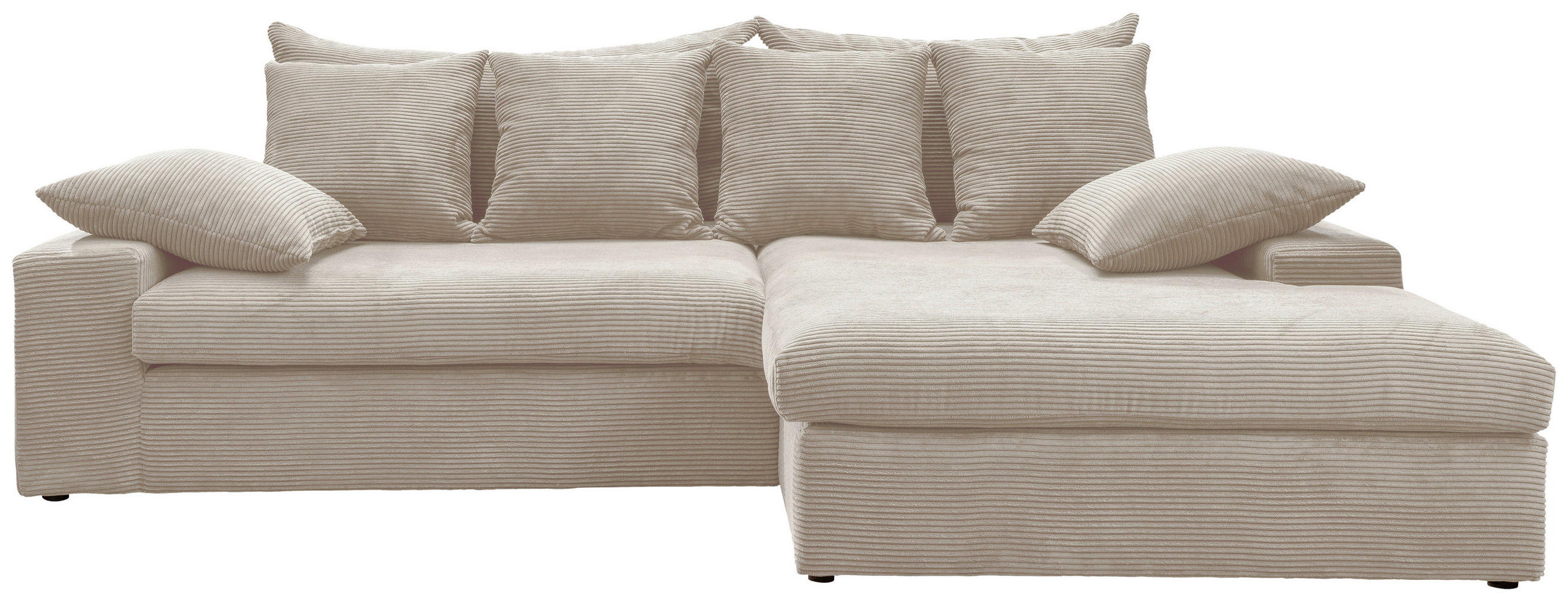ECKSOFA Beige Cord  - Beige/Schwarz, MODERN, Kunststoff/Textil (278/200cm) - Livetastic