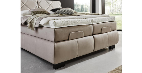 BOXSPRINGBETT 180/200 cm in Beige - Beige/Schwarz, KONVENTIONELL, Textil/Metall (180/200cm) - Dieter Knoll