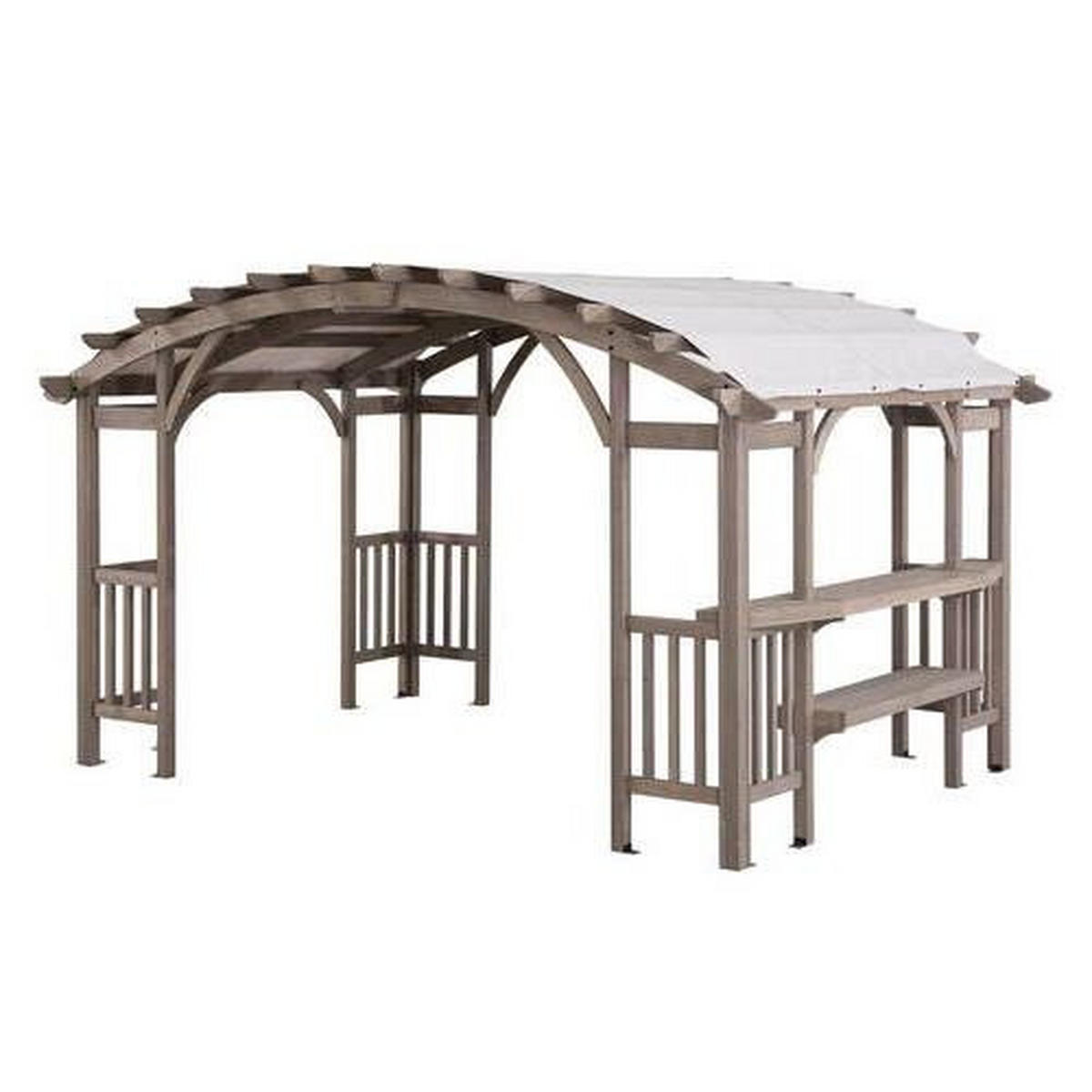 PAVILLON 427/250/305 cm   - Hellgrau/Naturfarben, Basics, Holz/Textil (427/250/305cm)