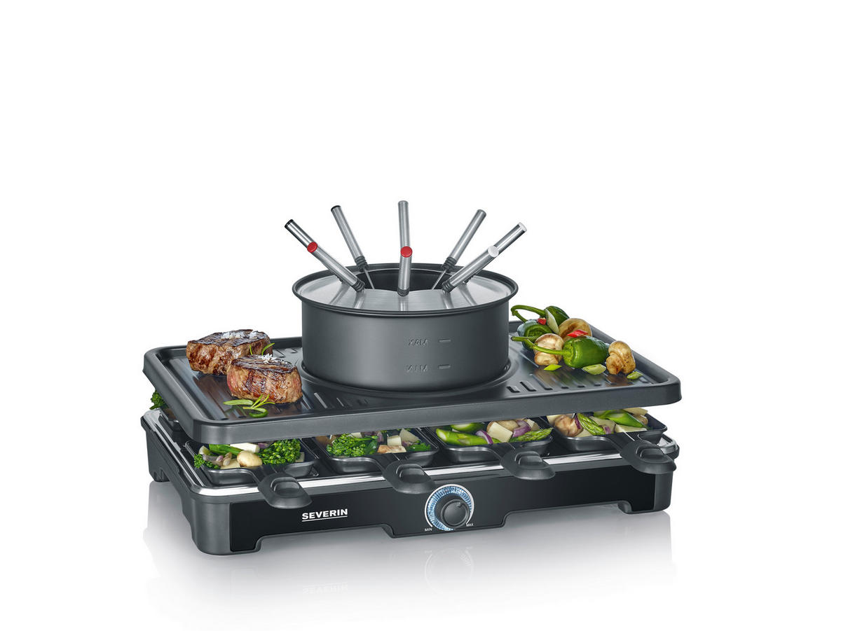 Raclette-/Fondue-Kombination  - Schwarz, Basics, Kunststoff/Metall (40/18/26cm) - Severin
