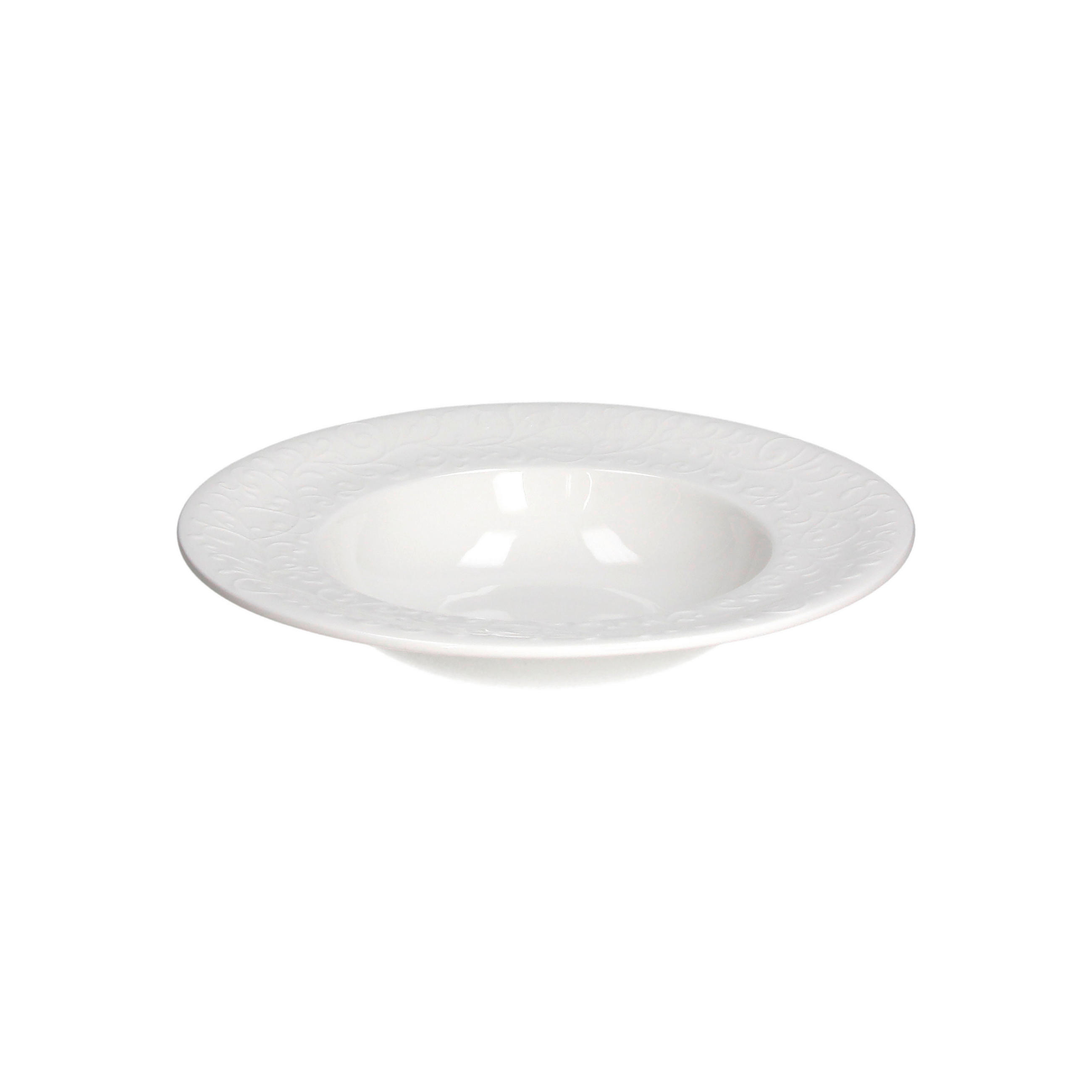 GLOBOKI KROŽNIK  Jasmin Bianco  keramika   25/5 cm      - bela, Basics, keramika (25/5cm) - Tognana