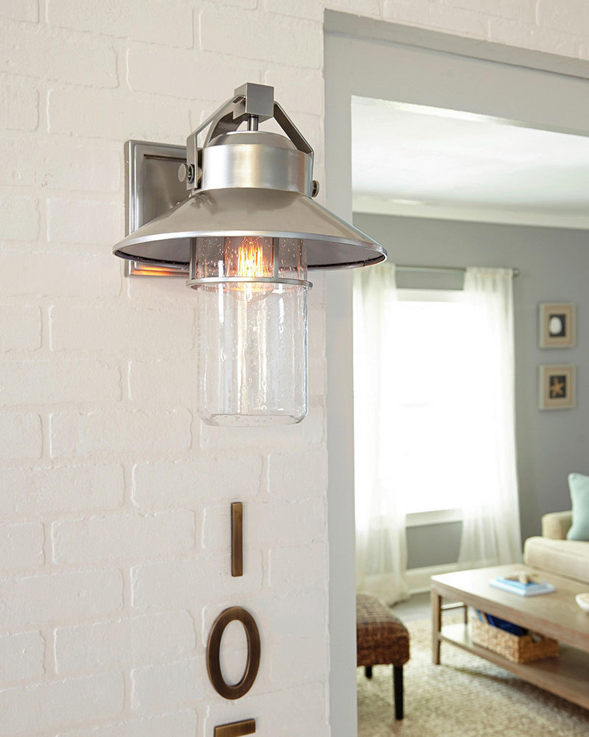AUSSENWANDLEUCHTE - Grau, Konventionell, Glas/Kunststoff (31.6/36,5/39cm) - Elstead Lighting