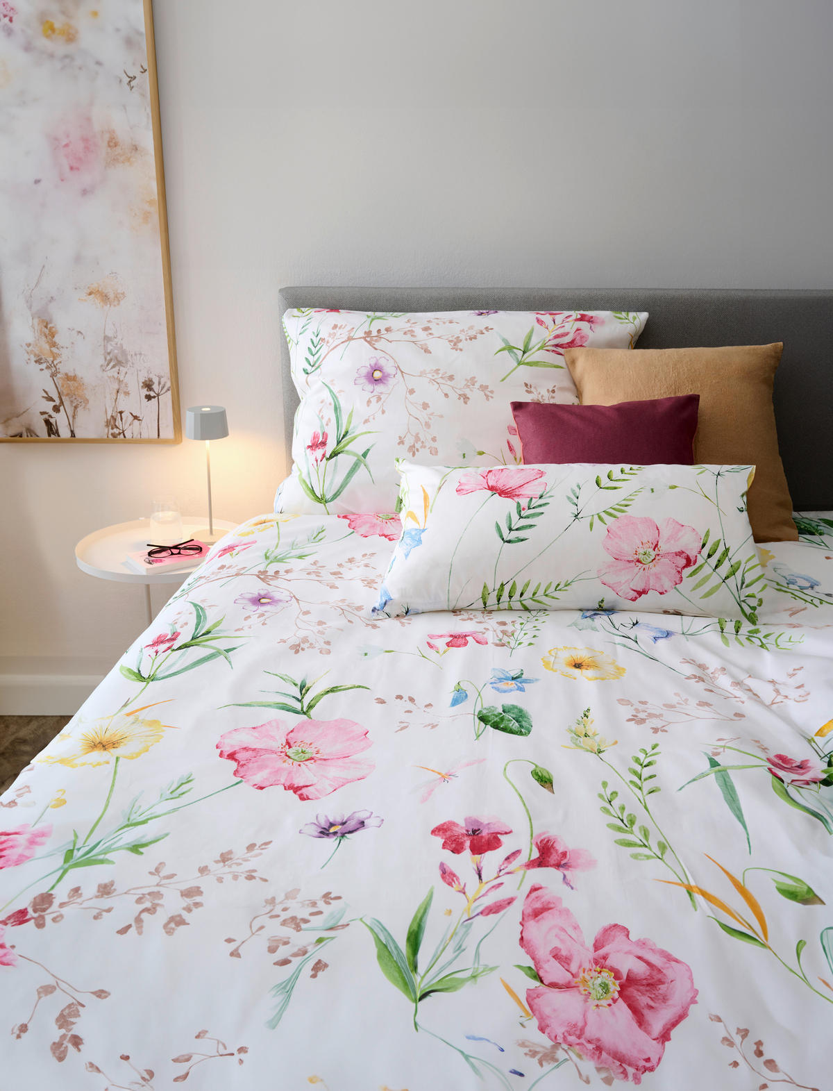 POSTEĽNÁ BIELIZEŇ, satén, viacfarebná, 140/200 cm - viacfarebná, Konventionell, textil (140/200cm) - Esposa