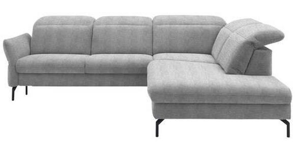 ECKSOFA in Flachgewebe Hellgrau 299-313/233 cm - Hellgrau/Schwarz, Design, Textil/Metall (299-313/233cm) - Dieter Knoll