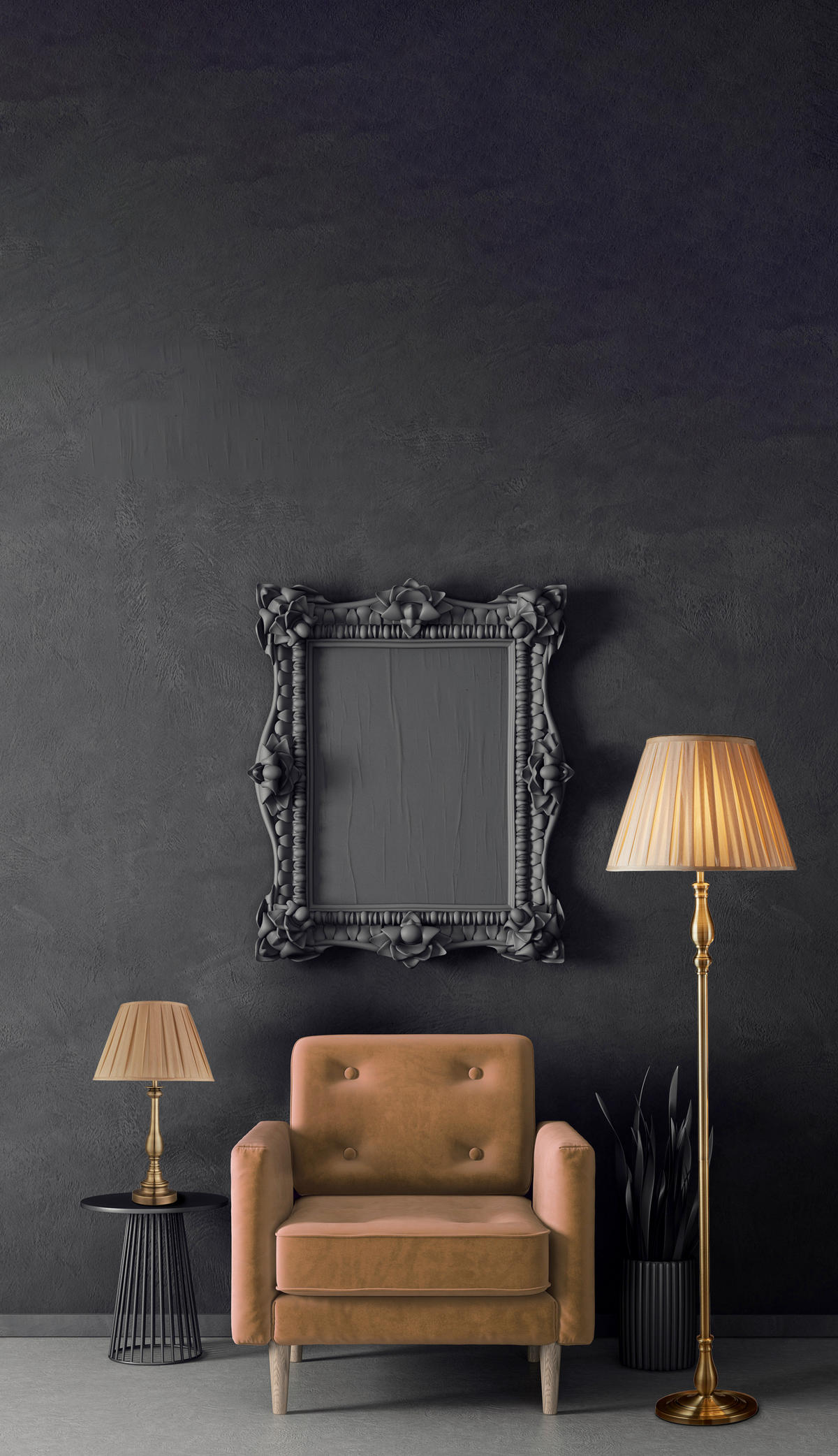 SVJETILJKA PODNA Flemish  - boje mjeda/svijetlo smeđa, Konvencionalno, metal/tekstil (40,5/170cm)