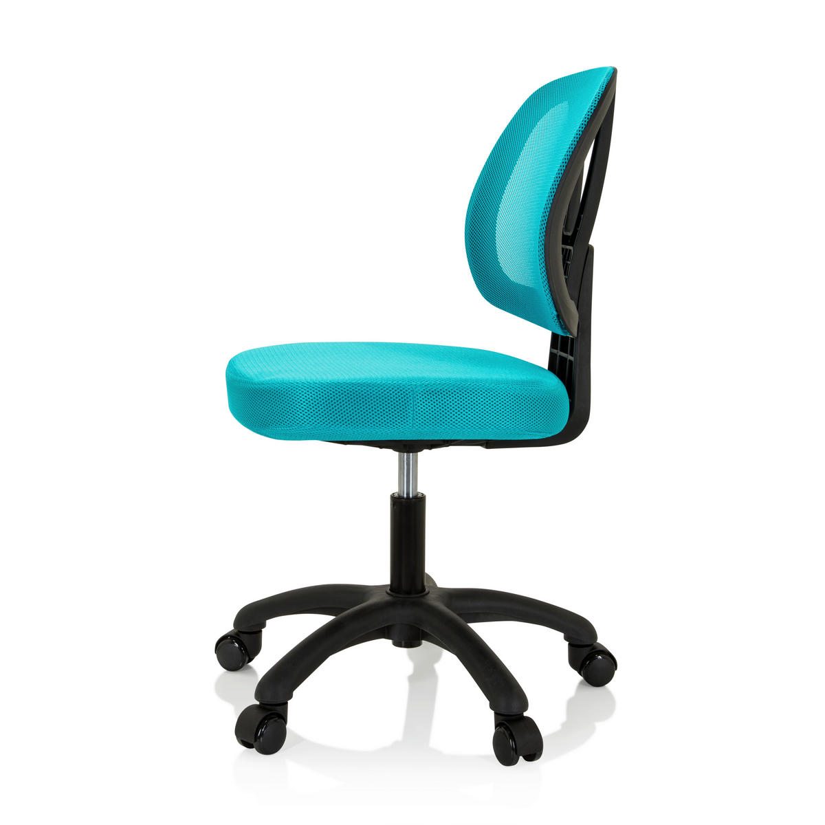 JUGENDDREHSTUHL Netzbespannung Türkis  - Türkis/Schwarz, MODERN, Kunststoff/Textil (46/84/51cm) - MID.YOU