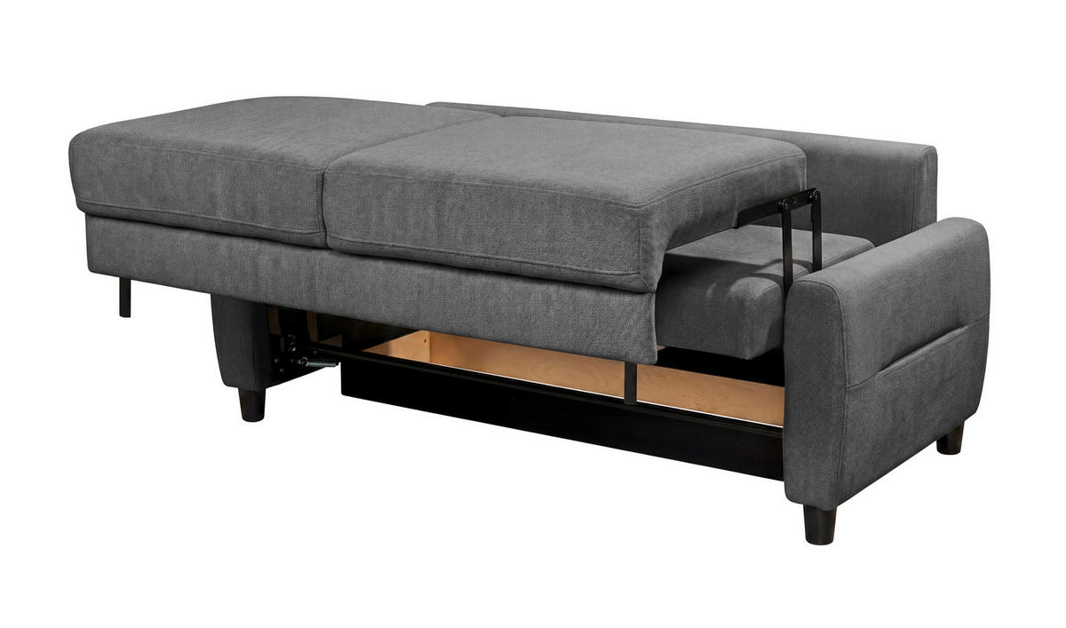 SCHLAFSOFA Webstoff Graphitfarben  - Schwarz/Graphitfarben, Modern, Holz/Textil (192/83/99cm) - MID.YOU