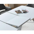 ESSTISCH in Metall, Glas, Holzwerkstoff 160-210/90/76 cm  - Schwarz/Weiß, Design, Glas/Holzwerkstoff (160-210/90/76cm) - Novel