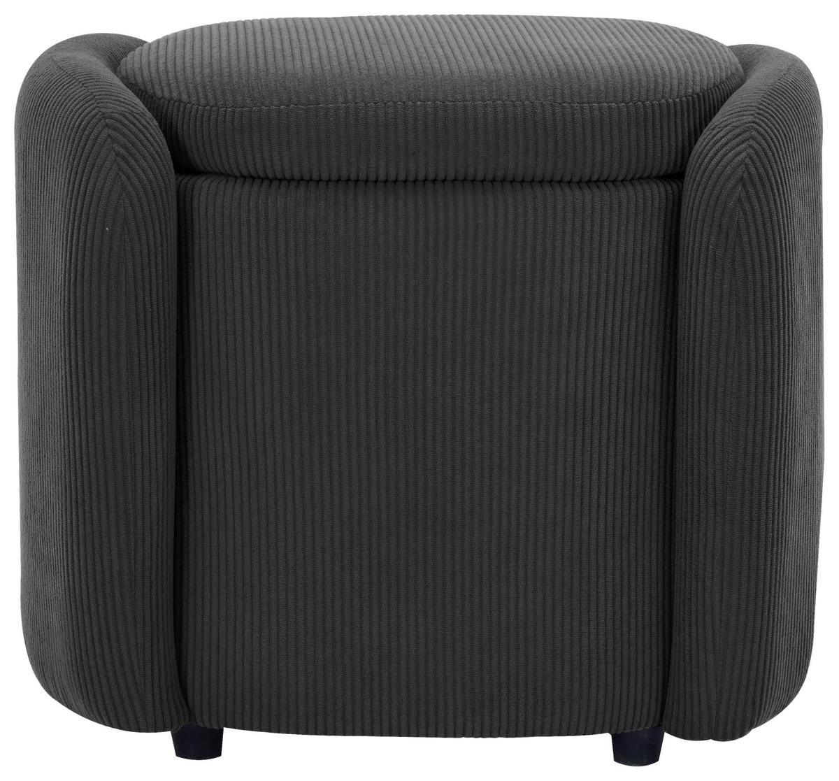 HOCKER in Textil Grau  - Schwarz/Grau, Design, Kunststoff/Textil (57/47/42cm) - P & B