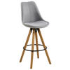 BARHOCKER Flachgewebe Hellgrau  - Eichefarben/Hellgrau, Design, Holz/Textil (48/112/56cm) - Carryhome