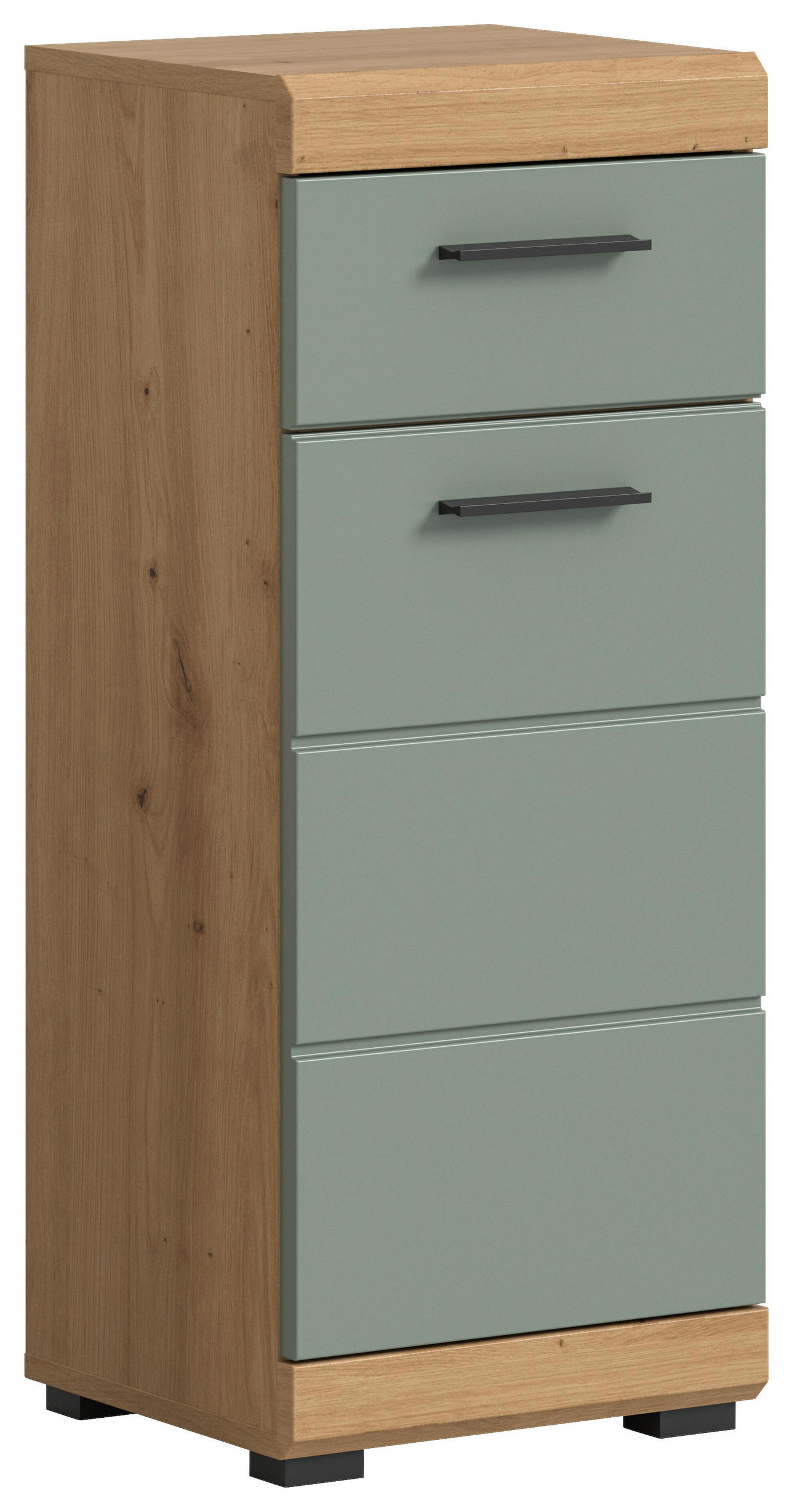 MIDISCHRANK 37/88/31 cm  - Salbeigrün/Schwarz, MODERN, Holzwerkstoff/Kunststoff (37/88/31cm) - MID.YOU
