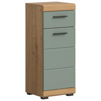 SREDNJE VISOKA OMARA 37/88/31 cm  - črna/žajbljevo zelena, Moderno, umetna masa/leseni material (37/88/31cm) - MID.YOU