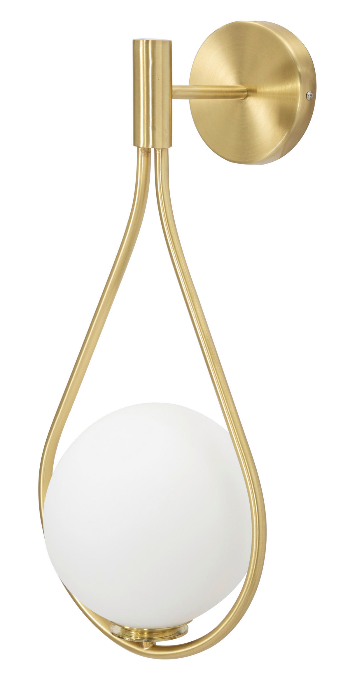 WANDLEUCHTE 24/20/52 cm  - Goldfarben/Weiß, Trend, Glas/Metall (24/20/52cm) - Mauro Ferretti