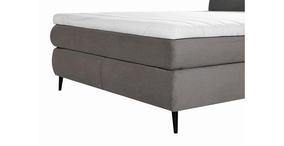 BOXSPRINGBETT 180/200 cm  in Dunkelgrau  - Dunkelgrau/Schwarz, Trend, Holz/Textil (180/200cm) - Esposa