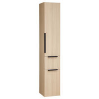 HOCHSCHRANK 30/168/33 cm  - Eichefarben/Schwarz, Natur, Glas/Holzwerkstoff (30/168/33cm) - Sadena