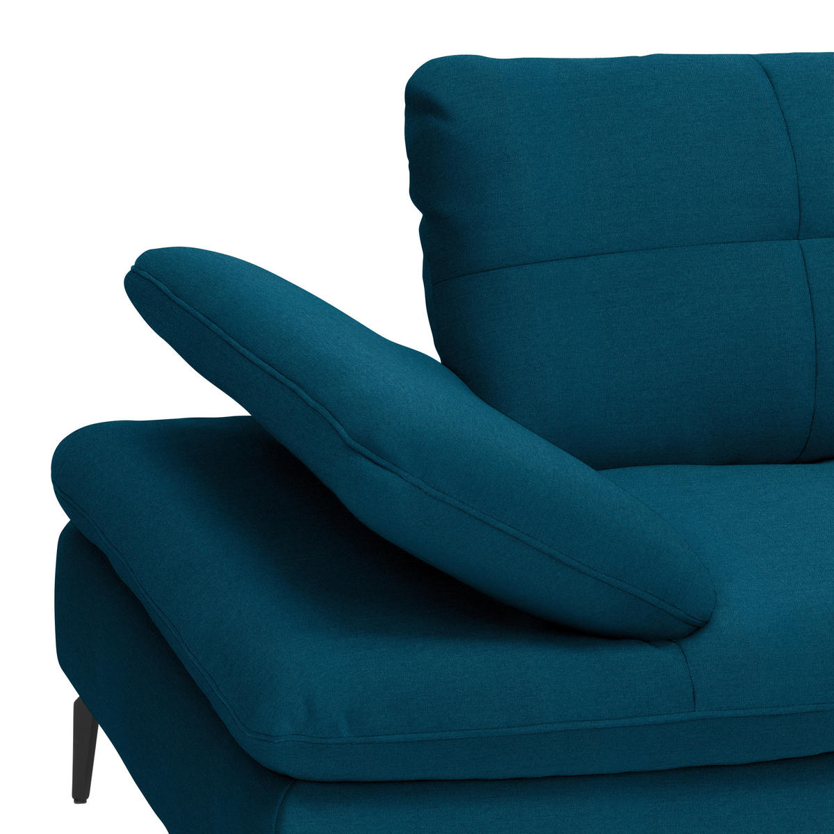 ECKSOFA in Webstoff Dunkelblau  - Schwarz/Dunkelblau, Design, Textil/Metall (301/179cm) - Chilliano