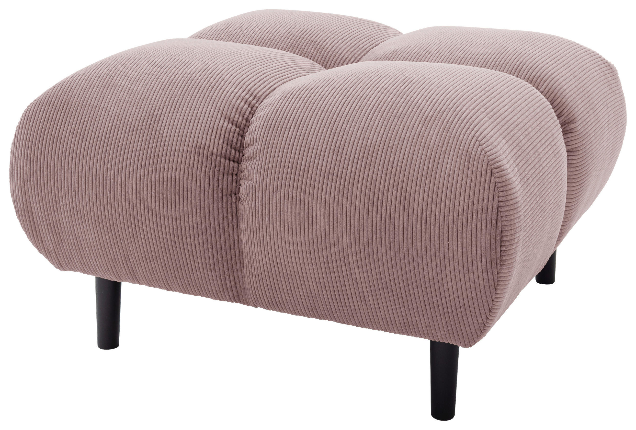 HOCKER Cord Altrosa  - Schwarz/Altrosa, MODERN, Holz/Textil (73/41/73cm) - Pure Home Lifestyle