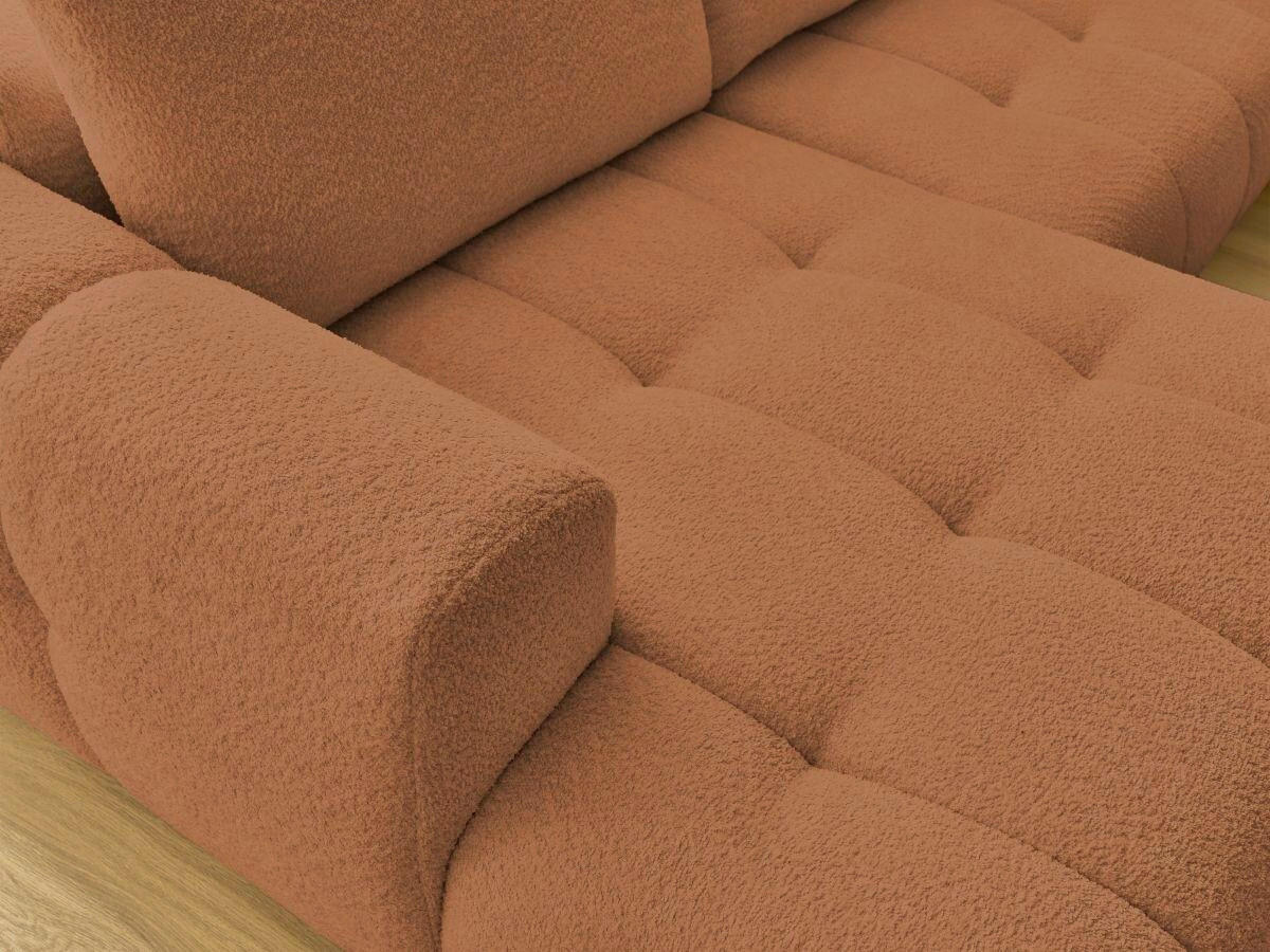 WOHNLANDSCHAFT  FUJI  Orange Bouclé  - Schwarz/Orange, MODERN, Kunststoff/Textil (160/377/204cm)