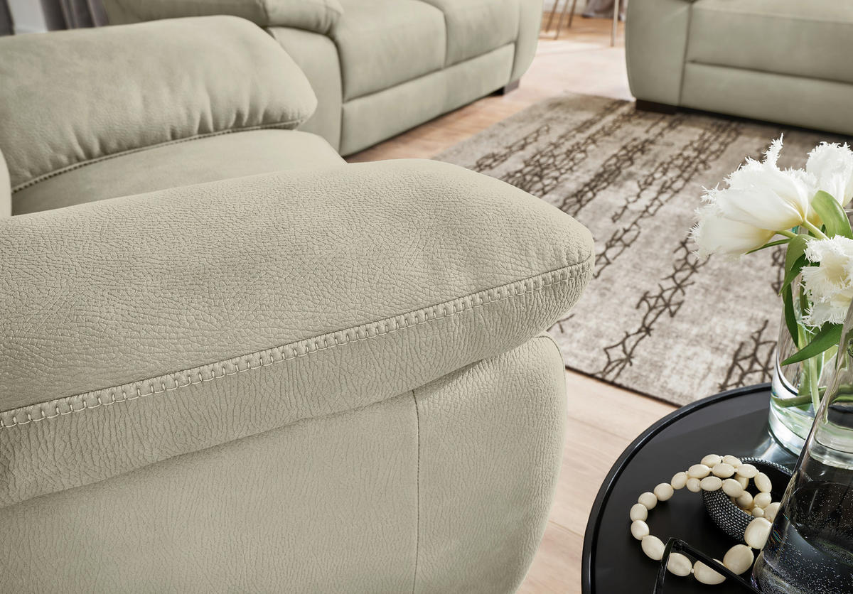 SESSEL in Webstoff Beige  - Wengefarben/Weiss, Konventionell, Holz/Textil (119/96/99cm) - Livetastic