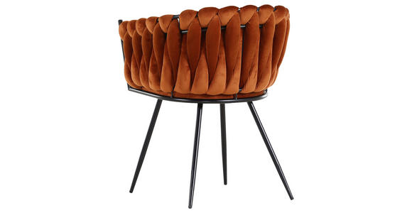 ARMLEHNSTUHL in Aluminium Velours - Schwarz/Orange, LIFESTYLE, Textil/Metall (60/78/55cm) - Landscape